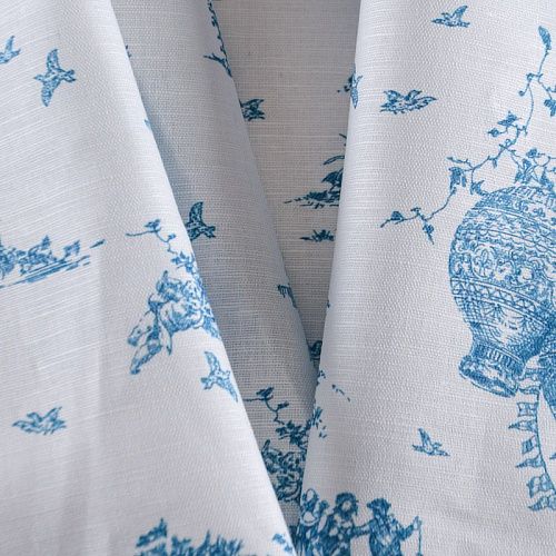 Лен натуральный 035-12152 белый принтованный