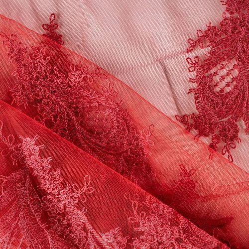 Гипюр К03-555 багрово-красный