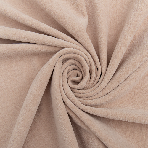Ткань портьерная шенилл H-300 см 09-02-15442 бежевый однотонный