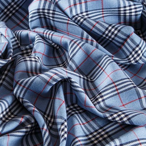 Ткань костюмная 025-12449 голубой принтованный