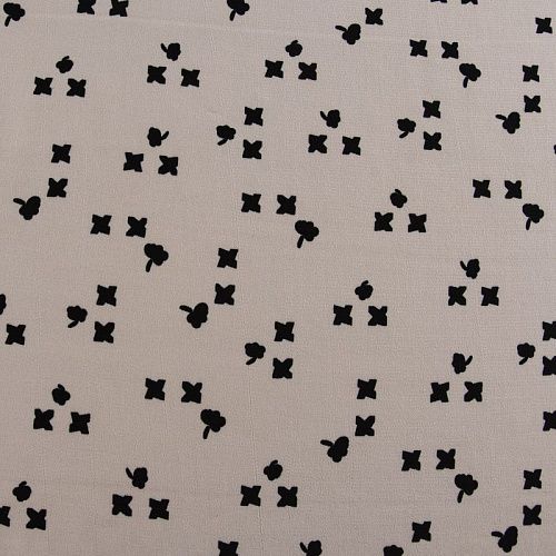 Креп 026-11959 экрю принтованный