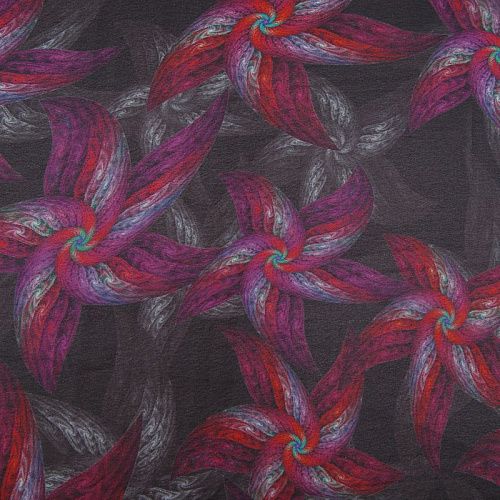 Шифон 068-17412 черный принтованный