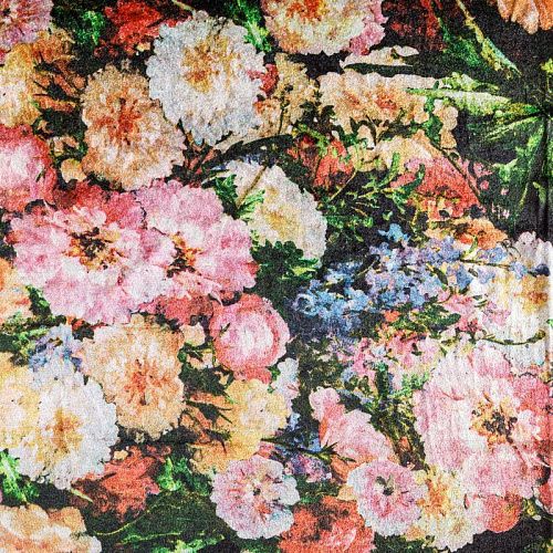 Бархат 002-04352 черный принтованный