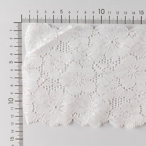 Кружево эластичное 130 мм Ф01-0270 белый