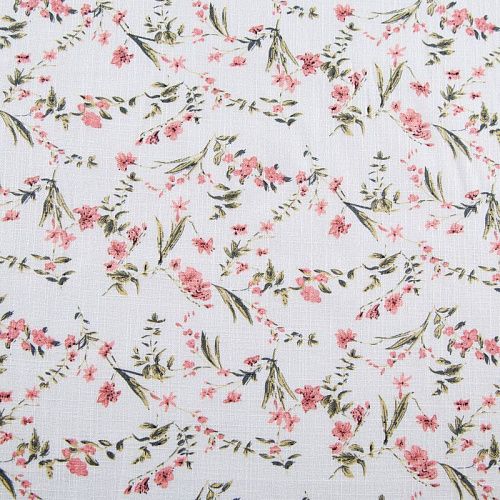 Лен-вискоза 035-12779 белый принтованный