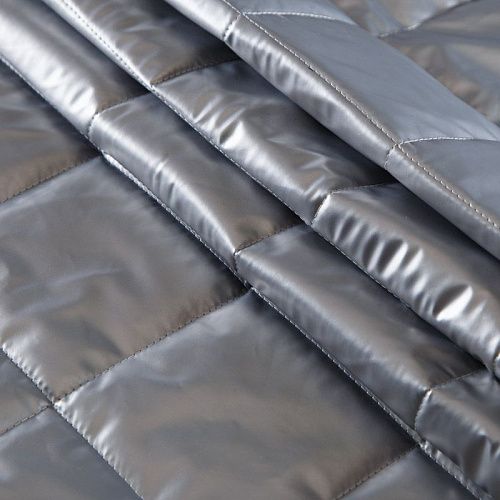 Ткань курточная стеганая 033-14422 серебристый однотонный