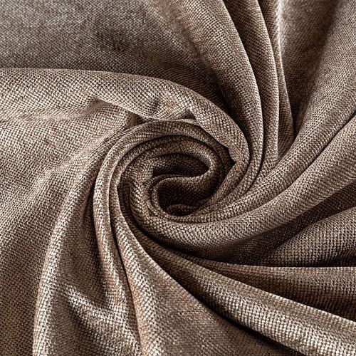 Ткань портьерная шенилл h-300 см 21-02-00076 пастельно-коричневый однотонный
