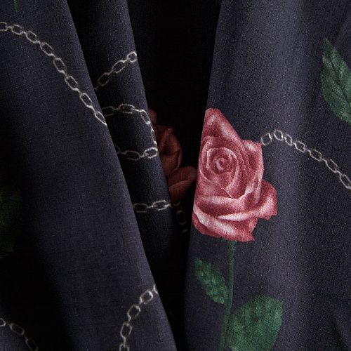 Вискоза 009-12198 черный принтованный