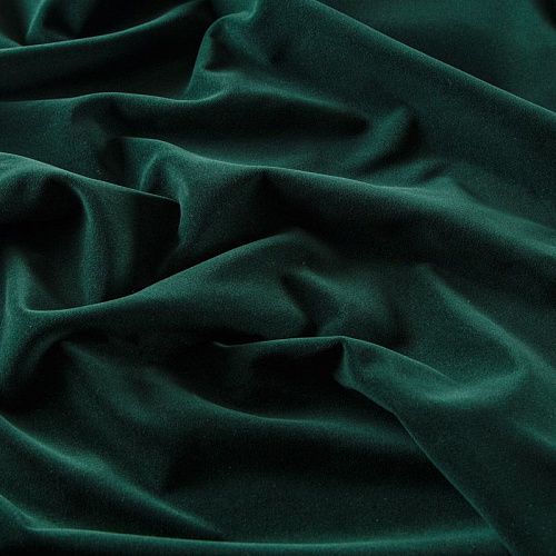 Ткань портьерная негорючая бархат 09-02-13726 зеленый однотонный