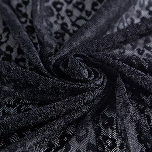 Сетка трикотажная 050-20667 черный жаккардовый