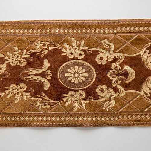 Бордюр велюровый 15 см 0000-357-104-022 коричневый с цветами