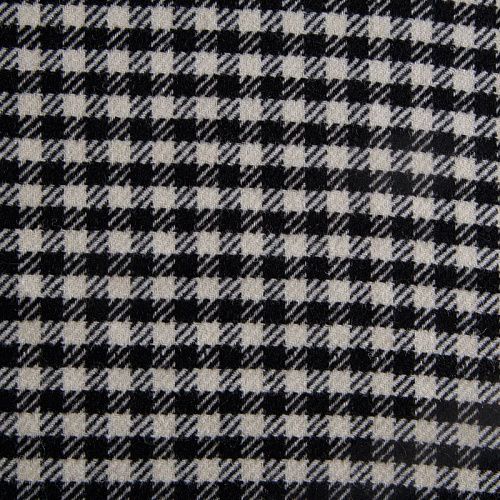 Ткань костюмная 025-14437 молочно-черный клетка