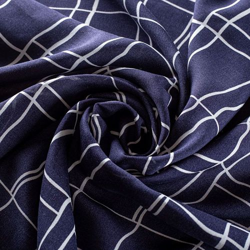 Штапель 069-01589 col.3 темно-синий принтованный