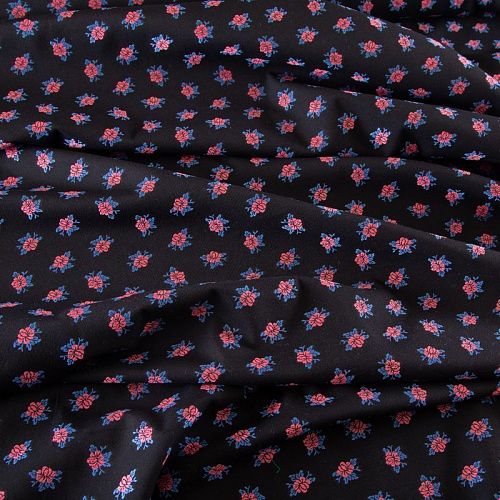 Шерсть костюмная с вышивкой 025-19633 черный