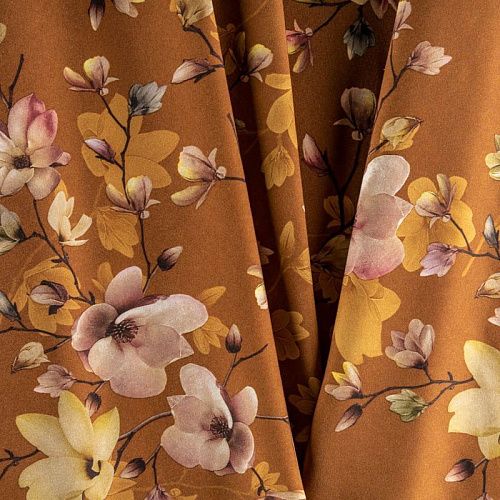 Вискоза "Лоренцо" К33-486 коричневый принтованный