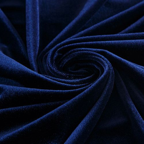 Бархат стрейч 002-18860 королевский синий однотонный