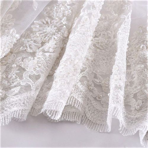 Гипюр с бисером 012-09112