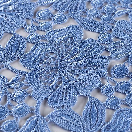 Гипюр-макраме К3-735 небесно-голубой однотонный