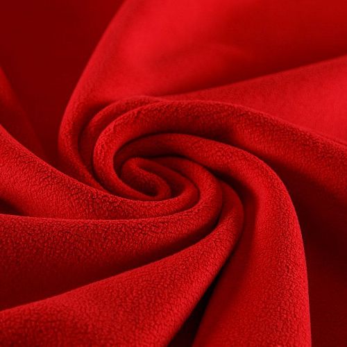 Флис 2-х сторонний на трикотажной основе 061-15589 оранжево-красный однотонный