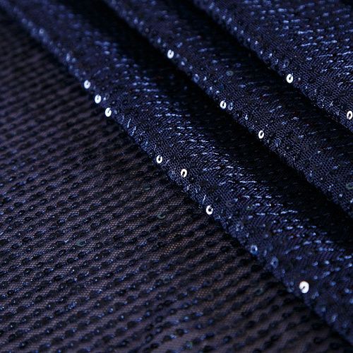 Пайетки на сетке 055-17899 сапфировый 