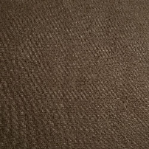 Лен натуральный 035-14722 коричневый хаки однотонный