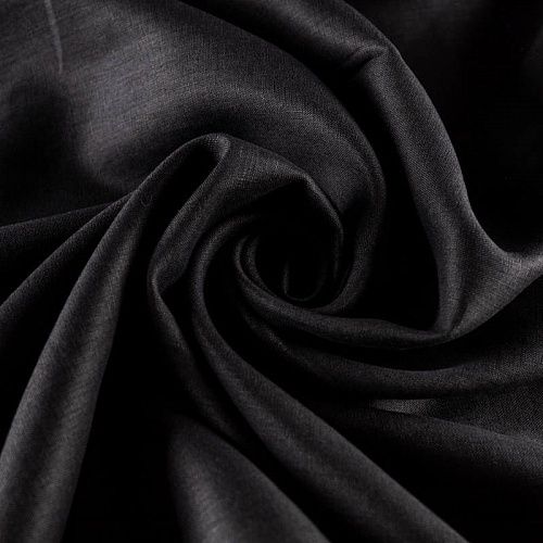 Лен натуральный К12-1208 черный однотонный