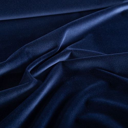 Бархат хлопковый 002-20030 темно-синий однотонный