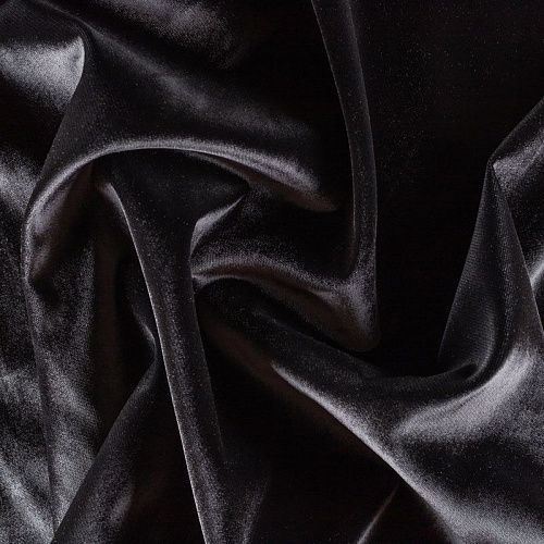 Ткань портьерная бархат 09-02-00340 черный однотонный