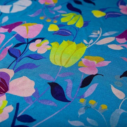 Трикотаж холодный 056-19934 голубой принтованный