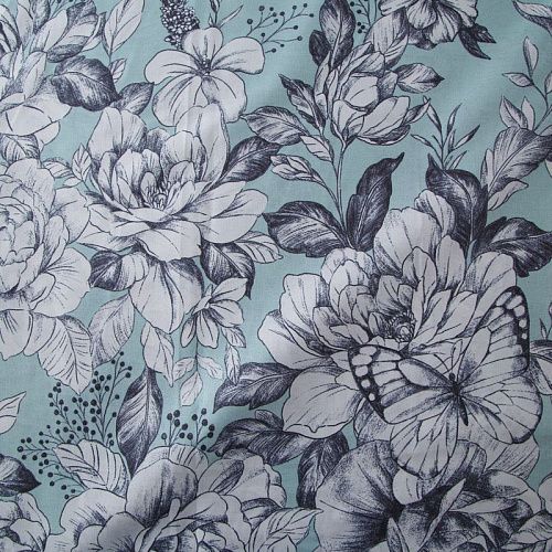 Бязь премиум ш.220 см 007-13838 шалфейный принтованный