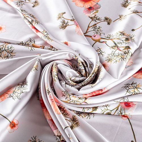 Шелк синтетический 065-01537 светло-серый принтованный