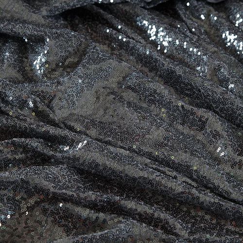 Пайетки на сетке 055-19020 темное серебро