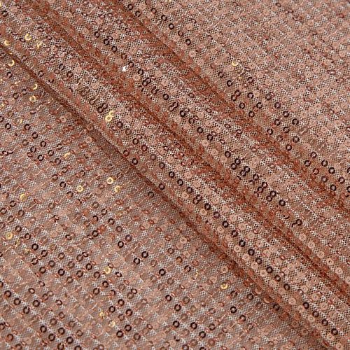 Пайетки на сетке плиссе 055-16376 розовое золото
