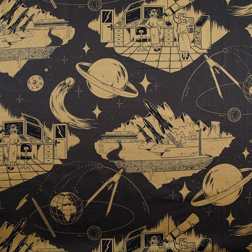 Хлопок 063-16136 черный принтованный