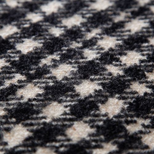 Ткань пальтовая 040-20248 молочно-черный клетка