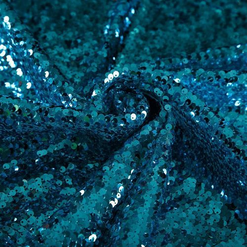 Пайетки на сетке 055-16844 бирюзово-голубой