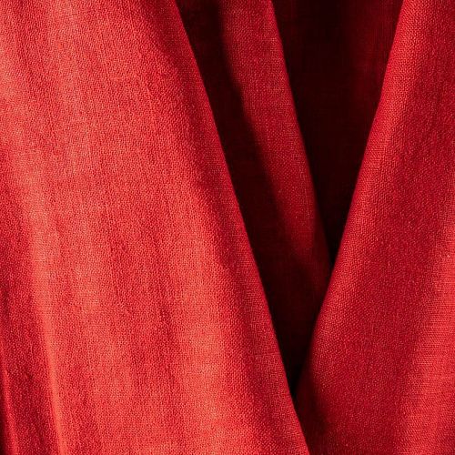 Лен натуральный К32-290 темно-красный однотонный