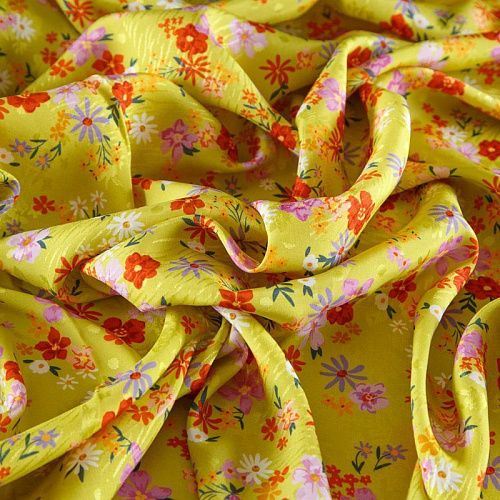 Вискоза 009-12435 лимонный принтованный