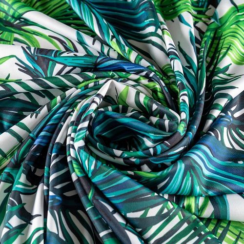 Лайкра К33-108 белый принтованный