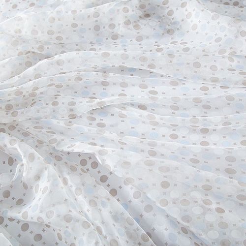 Шифон шелковый 068-20065 белый принтованный