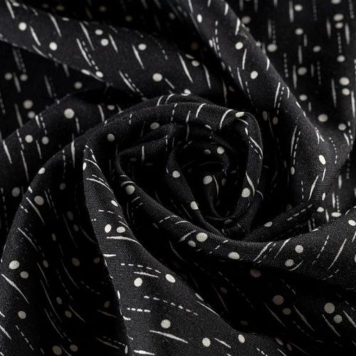 Шерсть плательная К36-163 черный принтованный