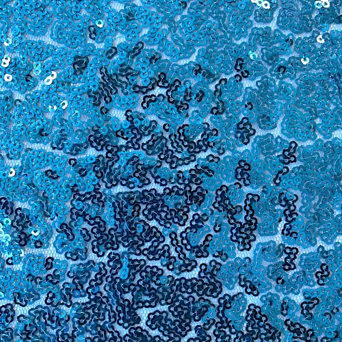 Ткань с пайетками К28-185 ярко-голубой однотонный