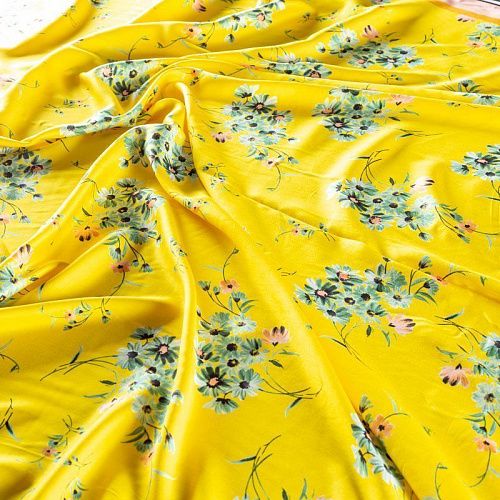 Шелк-штапель 069-00879 желтый принтованный