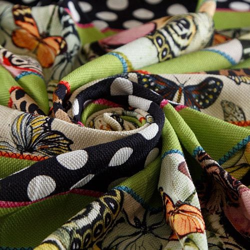 Трикотаж пике 056-14649 зеленое яблоко принтованный