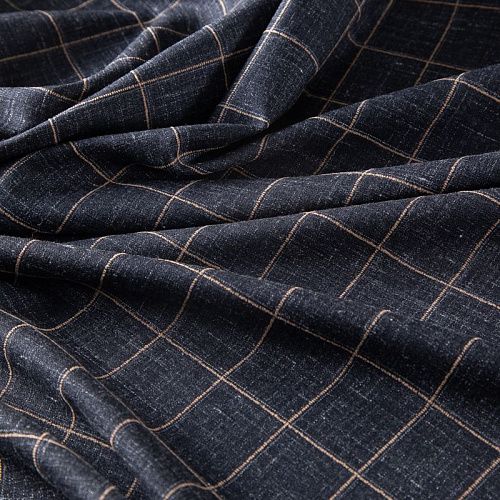 Ткань костюмная 025-19950 черный меланж клетка