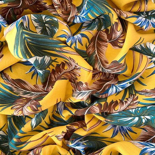Тенсел К33-138 шафрановый принтованный