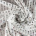 Пайетки на трикотаже К33-1017 белый с серебром