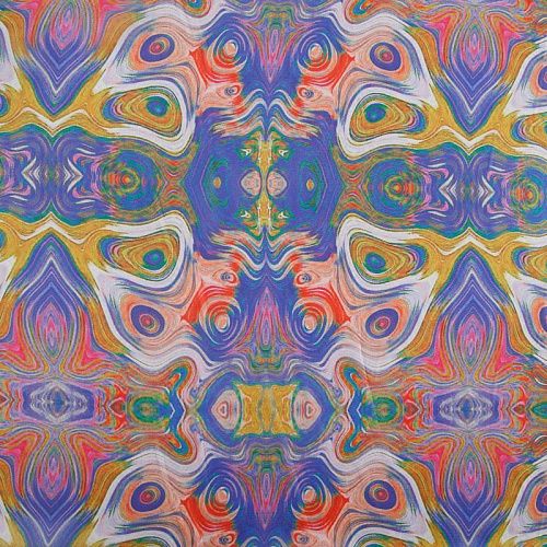 Шифон 068-17389 сине-фиолетовый принтованный