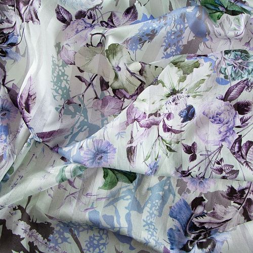 Хлопок 063-20280 разбеленный салатовый принтованный