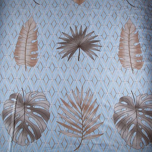 Сатин ш.220 см 007-13905 голубой принтованный